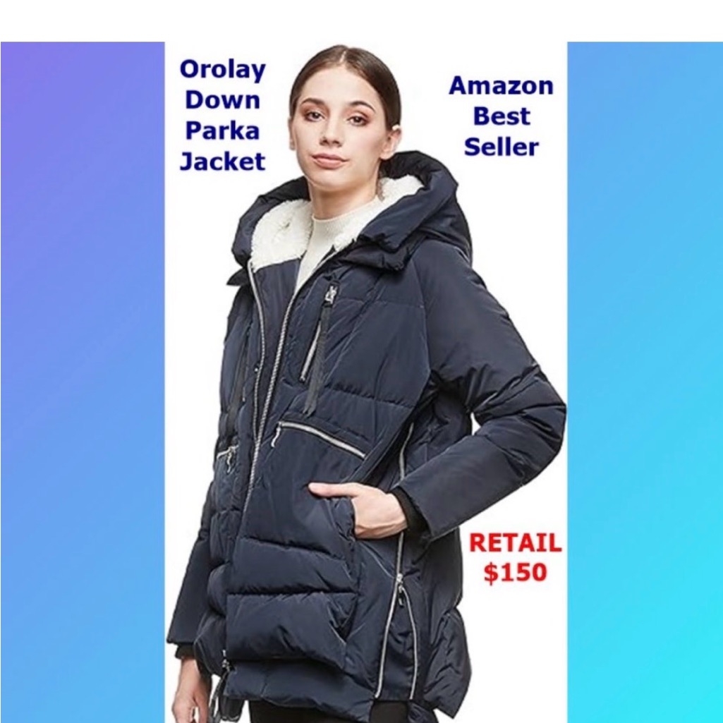 Olay Womens Dark Blue Puffer Coat